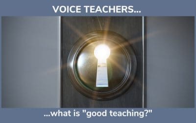 VOICE TEACHERS – What is good teaching?